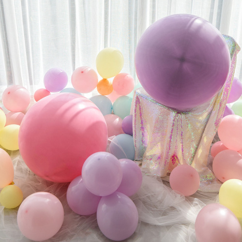 super large 36-inch macaron balloon thickened wedding creative birthday perfect circle ground ball rubber balloons