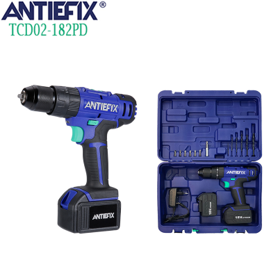 ANTIEFIX Rechargeable Impact Drill Multi-Function Lithium Electric Drill Cordless Impact Drill