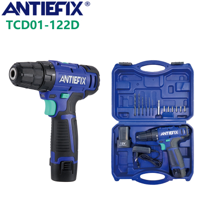 ANTIEFIX Rechargeable Electric Drill Lithium Electric Drill Hole Electric Screwdriver 12V Cordless Drill