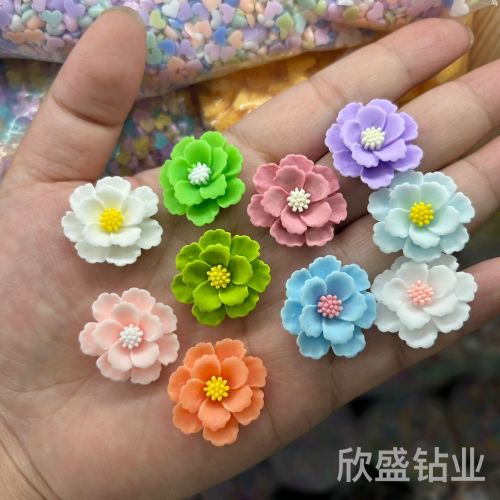 resin flower diy phone case pendant ornaments handmade monet garden macaron daisy luminous hairpin accessories