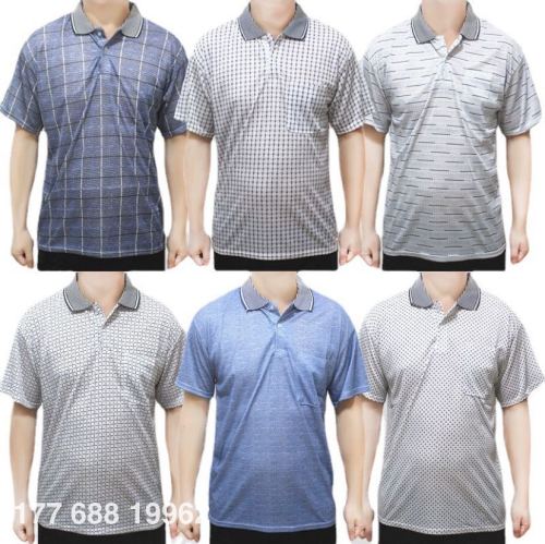 Stall Supply Summer Short-Sleeved Grandpa‘s One-Piece Clothes Middle-Aged and Elderly Men‘s Summer Lapel Short-Sleeved T-shirt Top