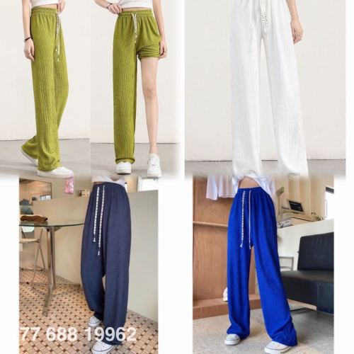 Women‘s Wide-Leg Pants Baggy Pants Korean Style High Waist Fat Cover Straight Mopping Pants All-Match Skinny Pants