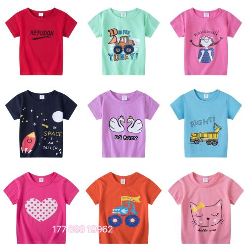 summer children‘s clothing special offer short-sleeved t-shirt summer new children‘s t-shirt printing top stall tail goods wholesale