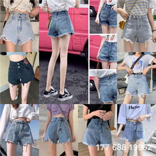 high waist denim shorts women‘s summer new women‘s clothing ripped jeans wide leg foreign trade wholesale miscellaneous supply