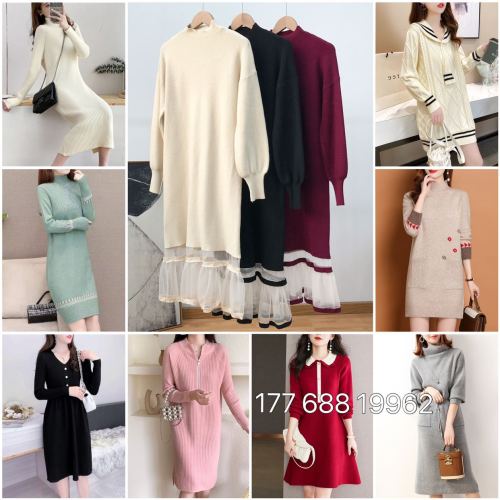 New Autumn and Winter Women‘s Clothing Mid-Length Pullover Sweater Women‘s Korean-Style Knitted Supply Foreign Trade Women‘s Bottoming Shirt