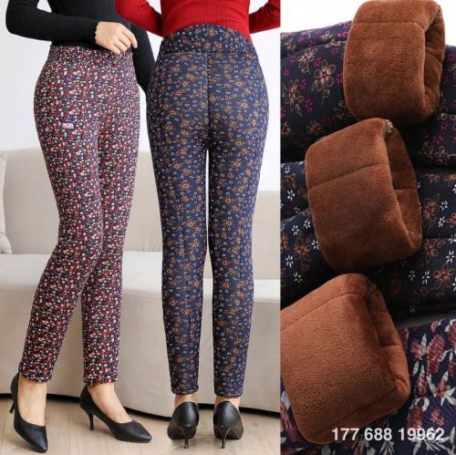 factory wholesale camel velvet cotton pants for women thickened high waist 2023 winter plus size warm-keeping pants middle-aged and elderly outer wear pants women