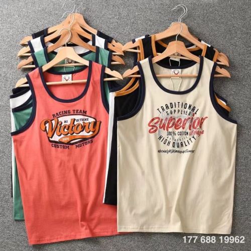 export single men‘s vest summer foreign trade men‘s sweat-absorbent breathable retro printed casual sports basketball vest