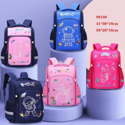 Foreign Trade Export Primary School Student Schoolbag Burden Reduction Spine Protection Children Cartoons on Both Shoulders Backpack Cross-Border Factory Direct Supply