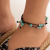 Bohemian Style Anklet, Vintage Turquoise Beaded Foot Chain, Simple Barefoot Chain