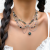 INS-style Sweet Necklace, Multi-layered Turquoise Neck Chain for Layering, Niche Light Luxury Vintage Collarbone Chain