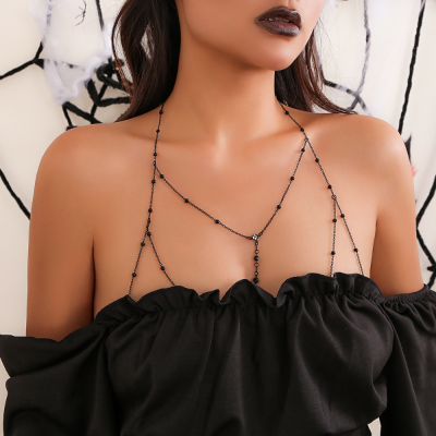 INS-style Sensual Body Chain, Rhinestone Bead Fringe Chest Chain, Niche All-Match Atmosphere Accessories