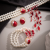 INS-style Jewelry, Multi-layer Pearl Blood Drop Fringe Necklace, Vintage Gothic Style Bracelet and Earrings