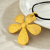 INS-style Necklace, Leather Wax Thread with Metal Flower Pendant, Sweet, Exaggerated, Personal Collarbone Chain