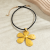 INS-style Necklace, Leather Wax Thread with Metal Flower Pendant, Sweet, Exaggerated, Personal Collarbone Chain