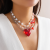 INS-style Necklace, Pearl Fringe Heart Necklace, Niche All-Match Sweet and Cool Collarbone Chain