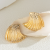 INS-style Earrings, Simple Metal Striped Wide Studs, Exaggerated Personality All-Match Ear Accessories