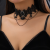 INS-style Choker, Black Lace Gem Fringe Collar, Vintage Dark and Sexy Necklace
