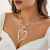 INS-style Accessories, Necklace with Aluminum Chain, Exaggerated Sweet and Cool Big Heart Collar for Women
