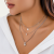 Versatile INS-style Imitation Pearl Sweet and Cool Necklace, Heart-shaped, Multi-layered, Simple Tassel Necklace Accessory for Layered Wear
