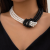 Vintage Choker Accessories Spliced Knotted Multi-Layer Faux Pearl Necklace, French Style Beaded Collar Chain for Women