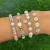Resort-style soft clay beaded set, colorful bracelets with a bohemian flower design, simple bangles