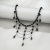 Gothic Beaded Choker Necklace Imitation Crystal Tassel Necklace Halloween Accessories