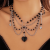 Beaded Alloy Unique Y2K Necklace Heart Imitation Pearl Glass Choker Accessory