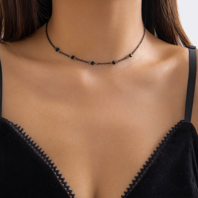INS Style Unique Necklace Simple Crystal Tassel Necklace, Versatile Gothic Collar.