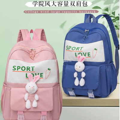 Large Capacity All-Matching Backpack College Style Primary School Junior High School Schoolgirl's Schoolbag Wholesale Student Backpack