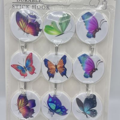 663-9 Hook Strong Adhesive Sticking Wall Joint Row Punch-Free Self-Adhesive Creative Cartoon Cute Seamless Sticky Hook