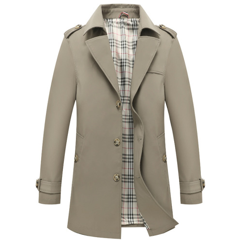 男士风衣中长款春秋冬季新款翻领男式大衣男装商务休闲外套男