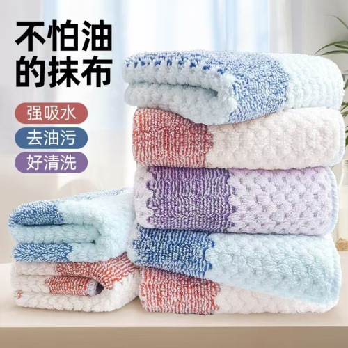kitchen rag thickened dishcloth super thick absorbent lint-free non-stick oil household cleaning scouring pad to clean a table cloth