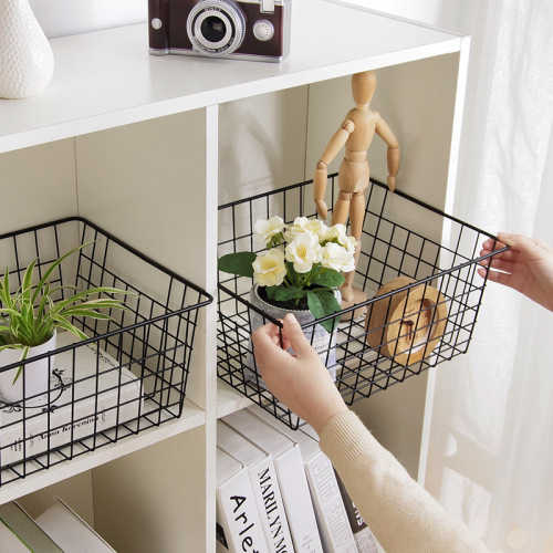 factory direct sales wrought iron storage basket storage basket wrought iron storage basket bathroom desktop finishing cosmetics small basket