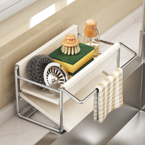 new stainless steel kitchen rag storage rack sink faucet sponge and cloth multi-functional integrated storage rack