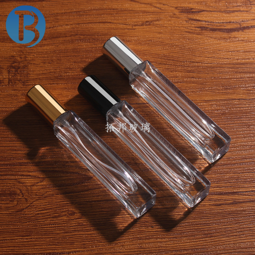 10ml high-end portable screw thick bottom anodized aluminum round and square perfume sub-bottles glass spray bottle fire extinguisher bottles
