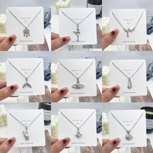 women‘s korean-style ins silver series titanium steel necklace minority fashion pendant smart micro-inlaid light luxury minority clavicle chain
