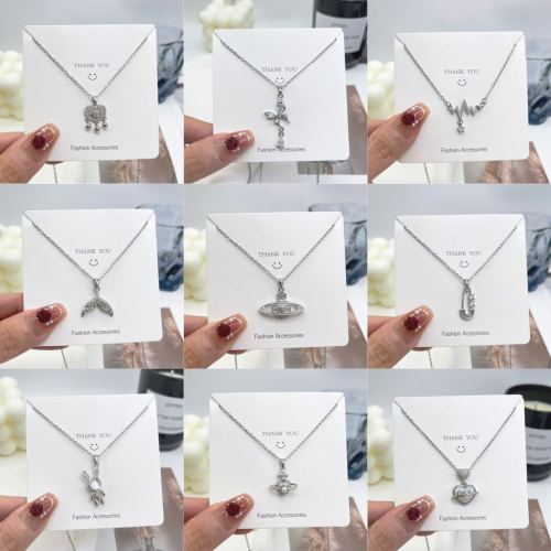 women‘s korean-style ins silver series titanium steel necklace minority fashion pendant flexible micro-inlaid light luxury minority clavicle chain