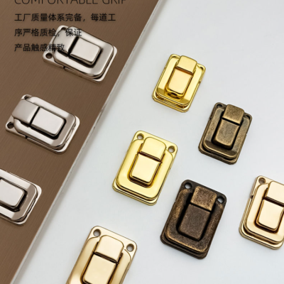 Japanese Buckle Alloy Antique Lock Wooden Box Small Square Buckle Gift Box Buckle Taiping Buckle Brain Teaser Gold