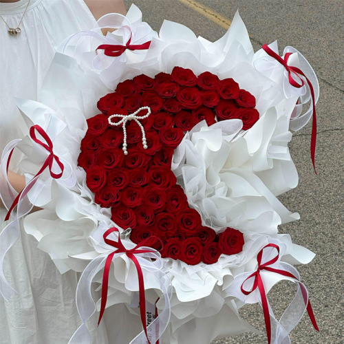 七夕情人节月亮花束插花神器永远18爱心包花模具花店鲜花包装资材