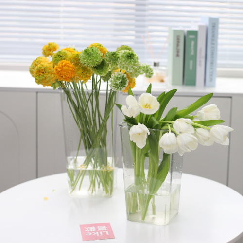 亚克力透明醒花桶 养花桶插花桶花瓶 家用花店富贵竹干花花瓶批发