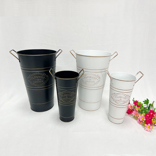 铁皮做旧插花桶花店醒花桶铁皮做旧插花桶田园复古做旧奶壶花瓶美