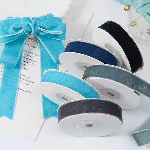 酒红色丝绒丝带圣诞树装饰配件花束包装diy礼盒蝴蝶结织带