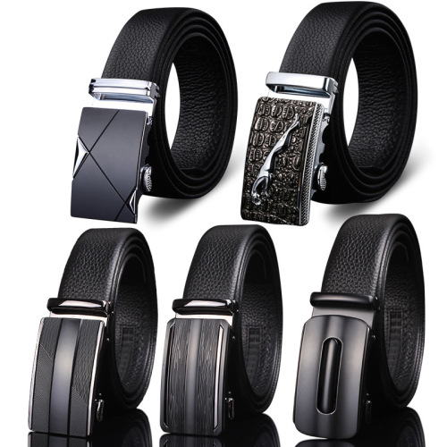 头层牛皮高端皮带男士真皮自动扣高级感商务腰带男款休闲裤带批发