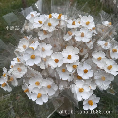 紫罗兰仿真花干花永生花头手工diy材料包花束跨境亚马逊婚庆装饰