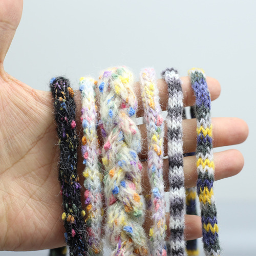 空心毛线绳彩色圆绳编织小香风绳子手工diy发夹头饰服装包包辅料