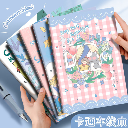 A5车线卡通复古笔记本可爱学生文具纸质学生奖品记事笔记本批发