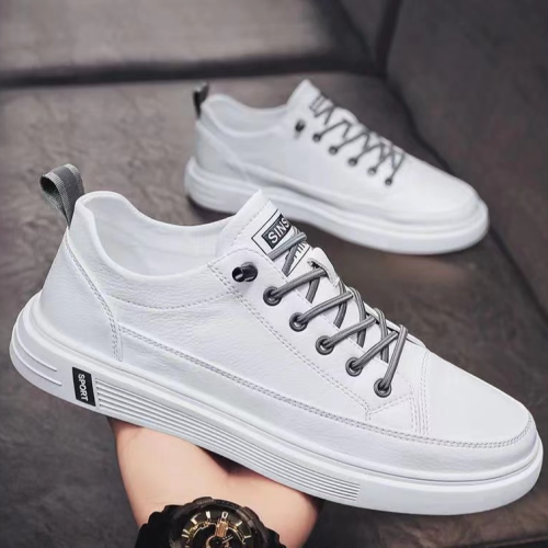 Summer Low-Top Sneakers Solid Color White Daily Simple Textile round Toe Spot Viscose Shoes SGS Men‘s Shoes