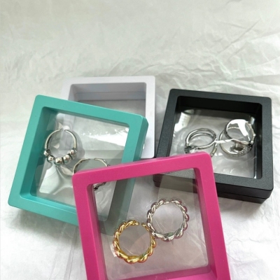 Transparent PE Film Jewelry Box Anti-Oxidation Earrings Ring Necklace Jewelry Storage Box Ins Style Earrings Portable