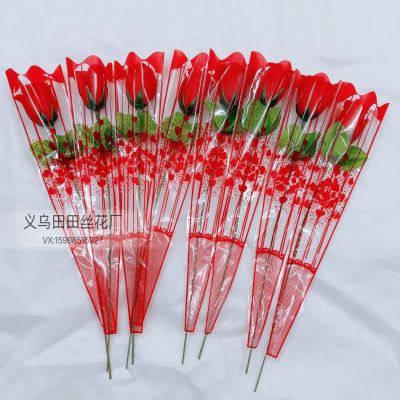 Artificial Flower Single Rose Silk Flower Creative Practical Valentine's Day Gift Rose Gift Gift