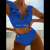 Hot Bikini Swimsuit Split High Waist Swimwear Women European and American New Swimsuit Bikini Solid Color